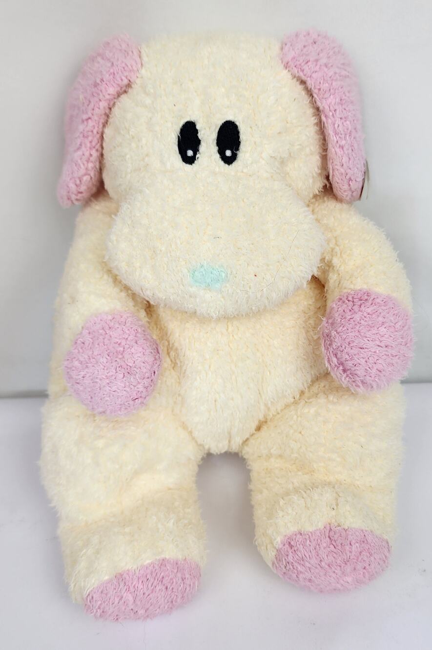 Ty Pillow Pals Dogbaby Yellow Pink Plush 2000 Baby Collection w/ Tags & Rattle